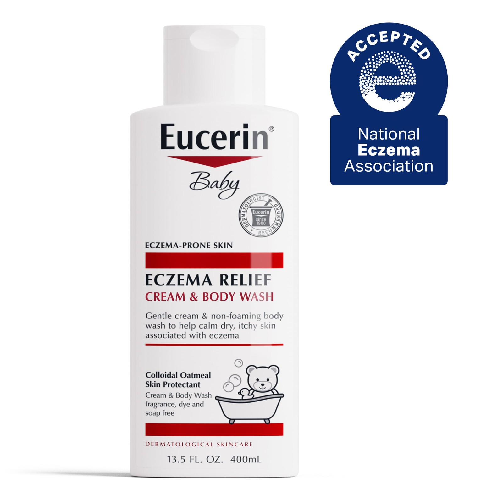 Eucerin Baby Eczema Relief Cream Body Wash, Fragrance Free Eczema Body Wash for