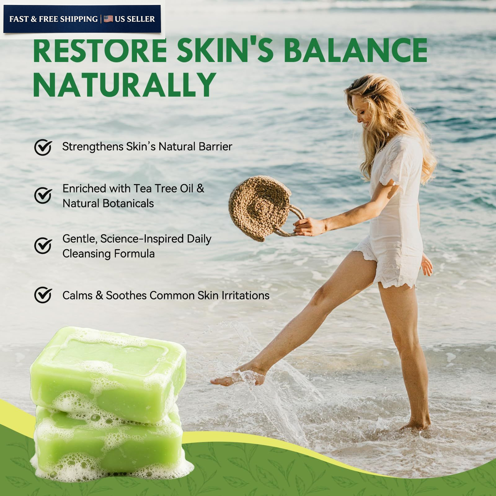 Culltata Antifungal Soap Bar for Men & Women: Tea Tree 8 Ounce (Pack of 1)