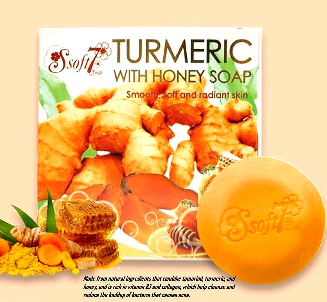 12x Soft7 TURMERIC WITH HONEY SOAP 120g. by K.Brothers Natural Herbal Skin Care