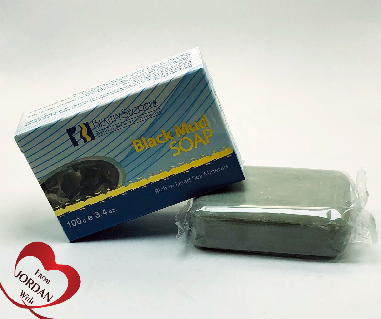 Natural Black Mud Soap Bar, Rich In Nourishing Cleaning Dead Sea Minerals 100 gm