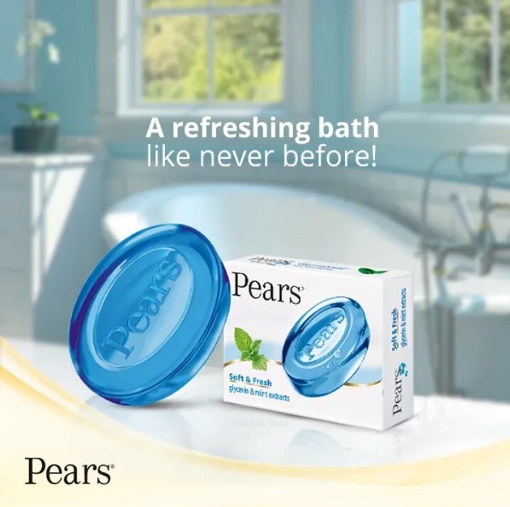 🆕️ Pears 3.53 OZ. Bar ●GLYCERIN & MINT EXTRACT● Soap Soft & Fresh 98% Pure.