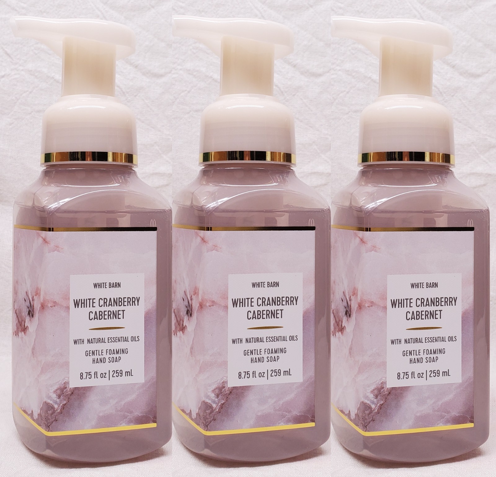 3 Bath & Body Works WHITE CRANBERRY CABERNET Foaming Hand Soap