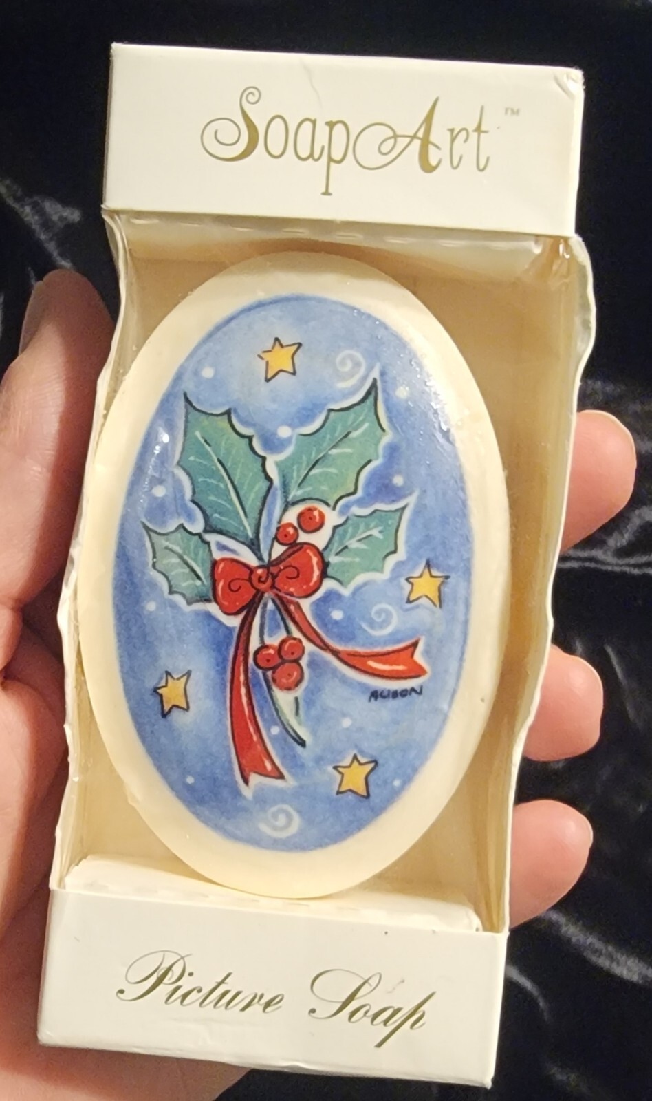 Christmas Holiday Soap Art Picture Soap Bar w/ Santa Lasting Impressions