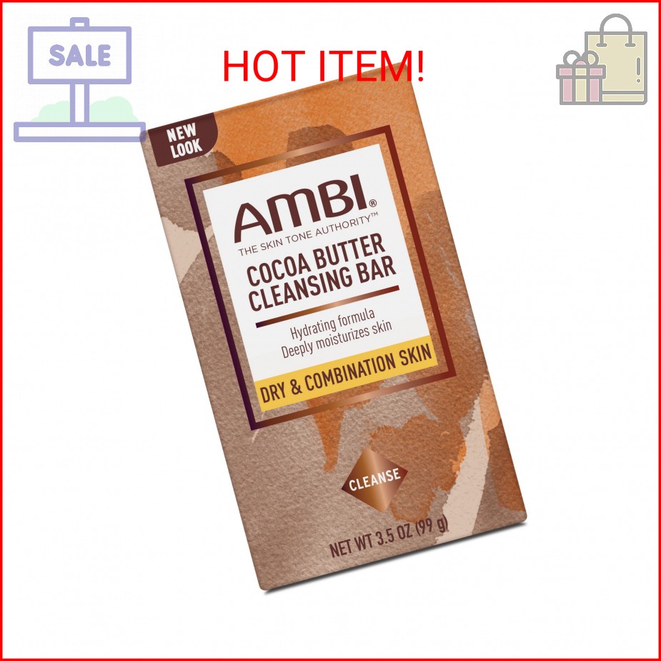 Ambi Cleansing Bar Soap Cocoa Butter 3.5oz (6 Pack)
