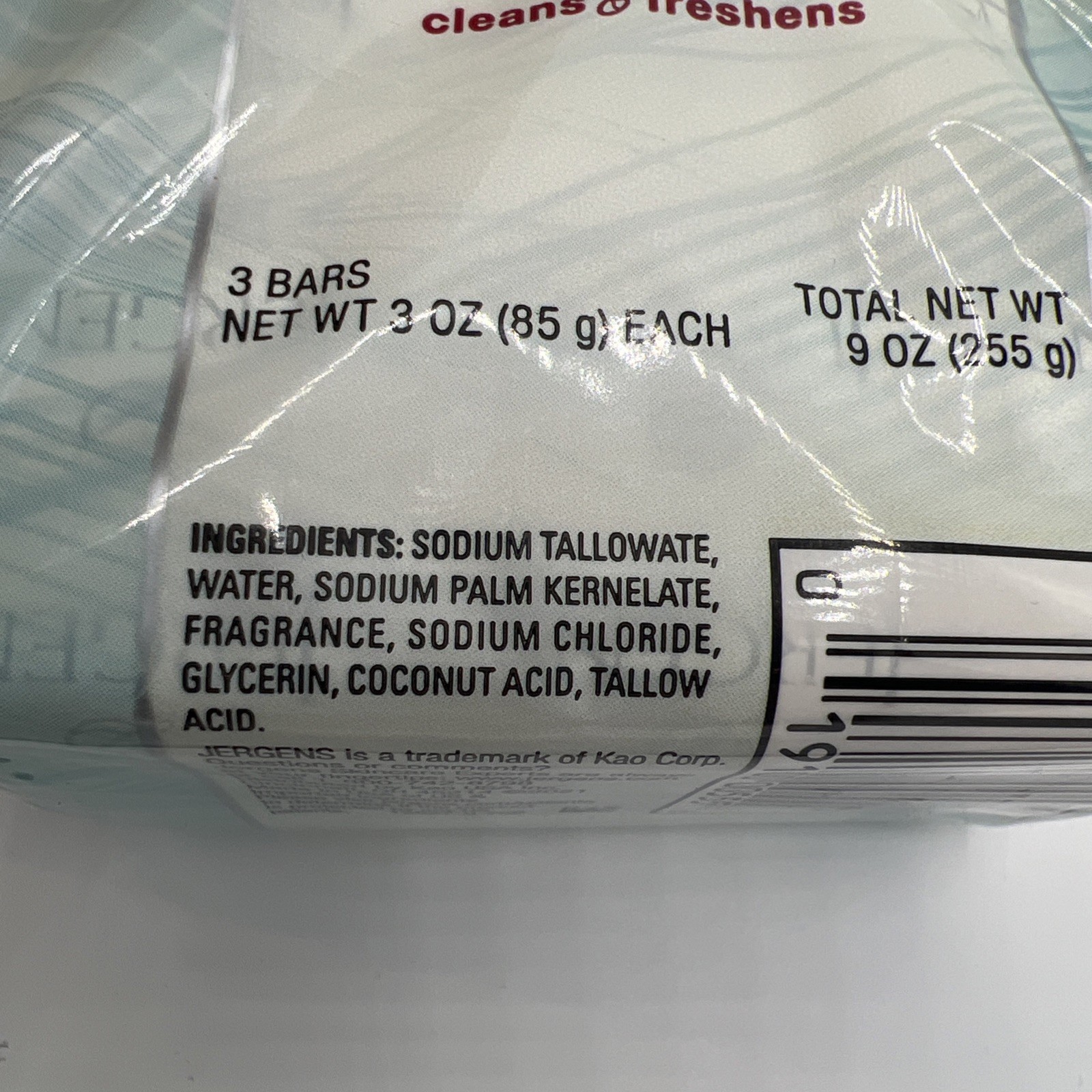 Jergens Mild Soap Cleans & Freshens Bars – 3 Bars – 3oz Each (9oz total)