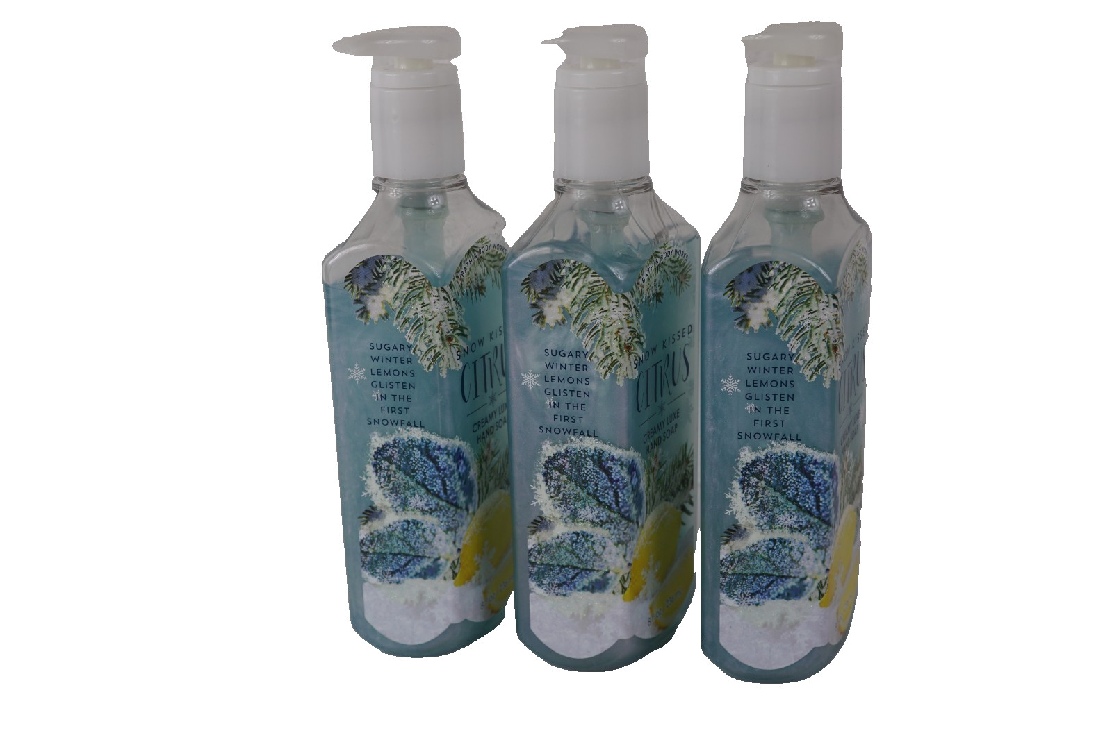 X 3 BATH & BODY WORKS SNOW KISSED CITRUS CREAMY LUXE GEL HAND SOAP