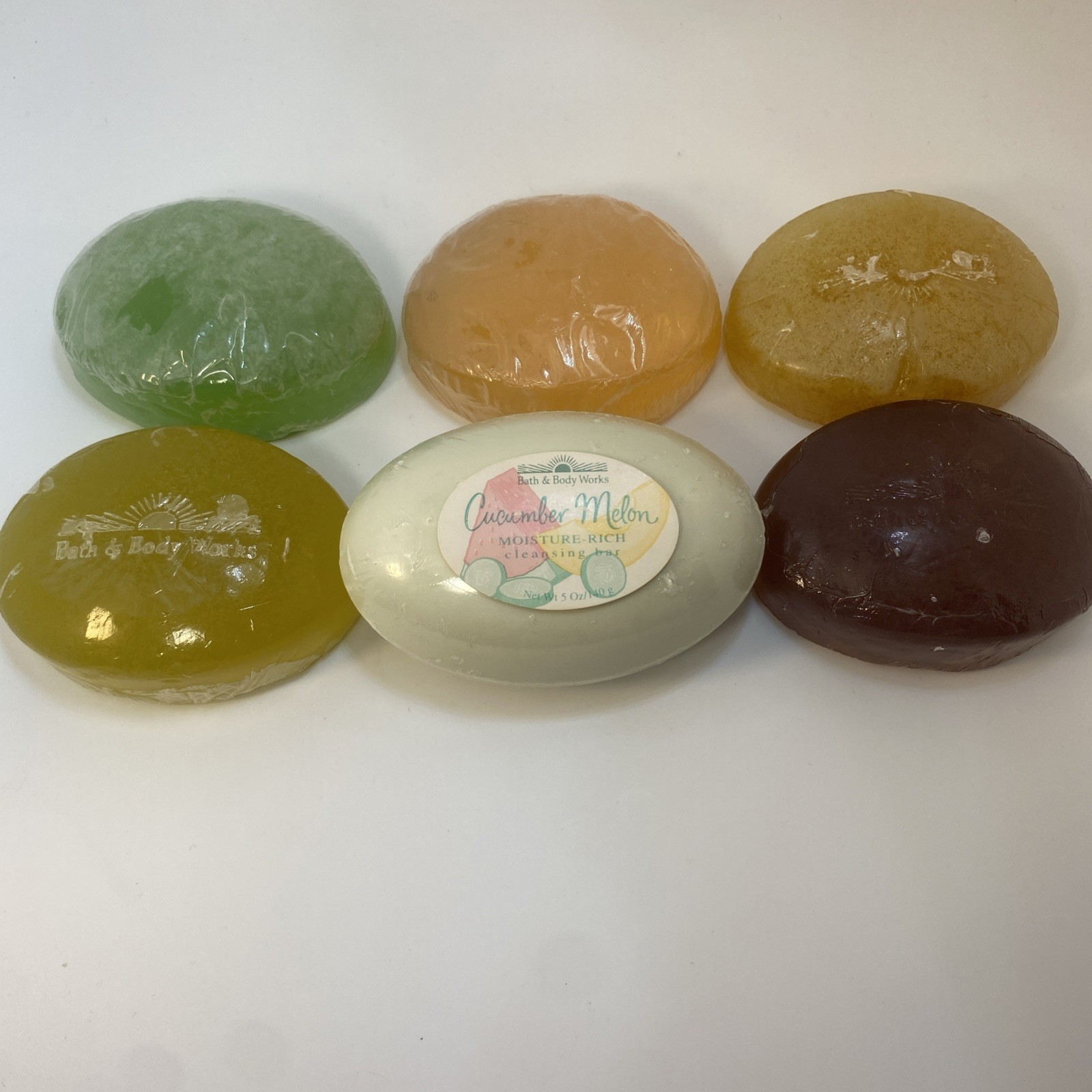 6 Bath & Body Works Soap Gardenia Lily Green Tea Cucumber White Ginger Amber NEW