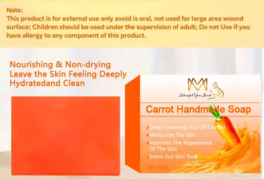 MM Skincare Glam Carrot Soap Deep Cleansing Brightening Bar for All Skin – 100g