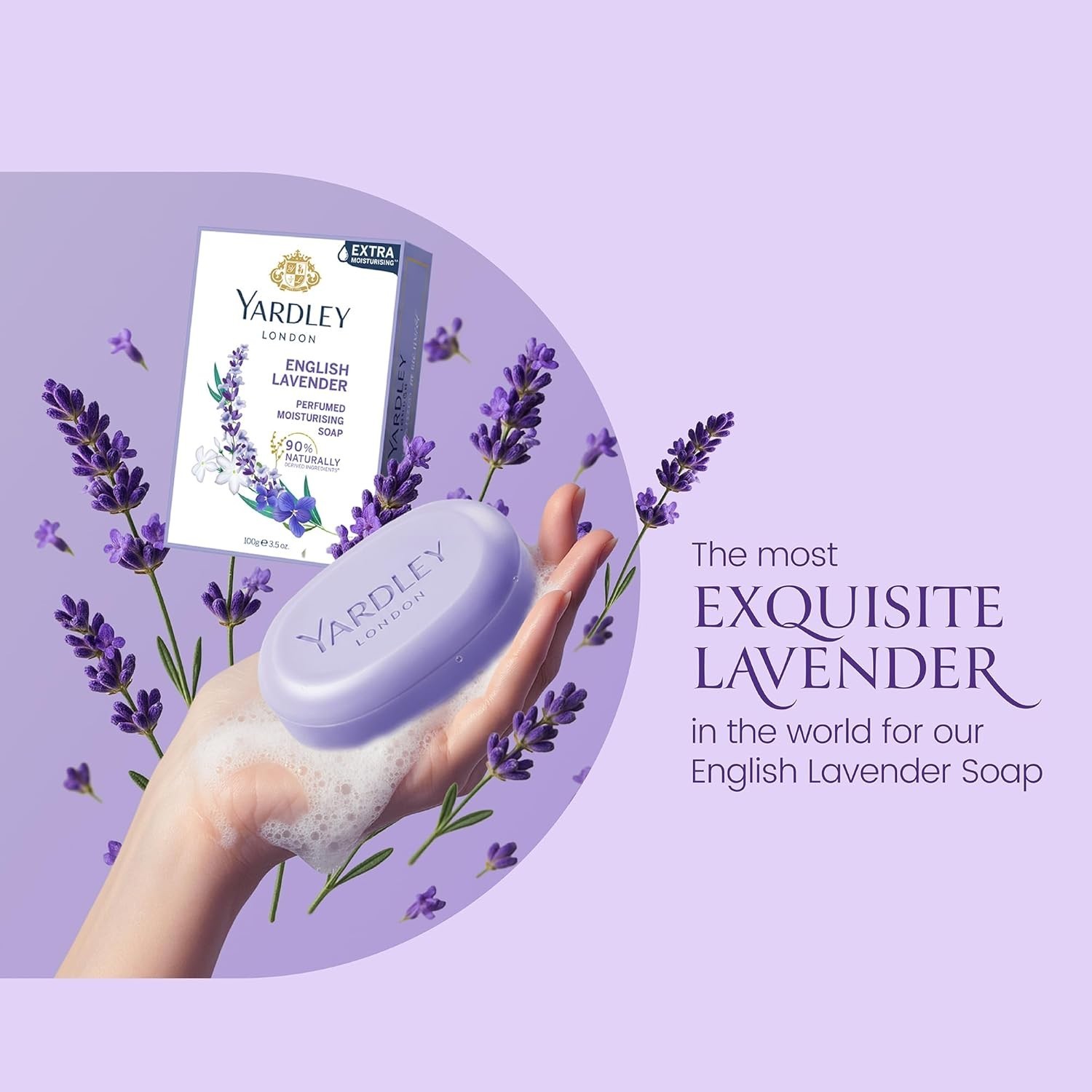 English Lavender Luxury Soap – 3 x 100g Bars for Soothing Bathing Ritual