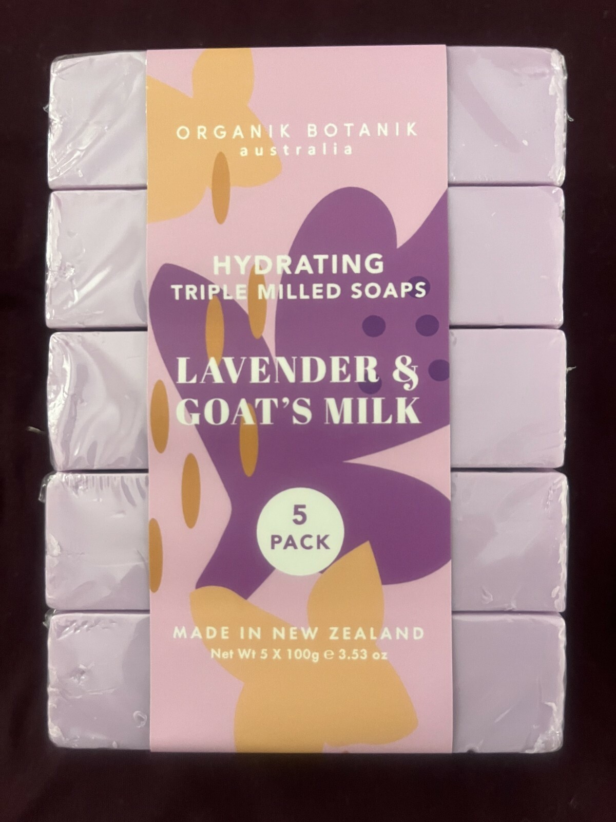 ORGANIC BOTANIK AUSTRALIA TRIPLE MILLED SOAPS LAVENDER &GOAT’S MILK (5PACK)3.53
