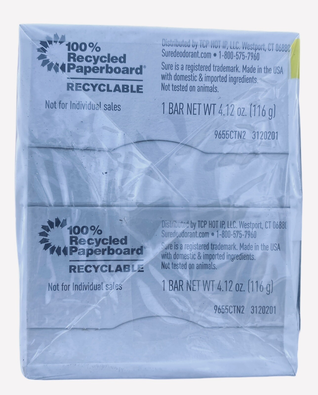 Sure 2 Packs of 2 – 4.12 oz Bars 4 Bars Total UNSCENTED Deodorizing Soap HTF