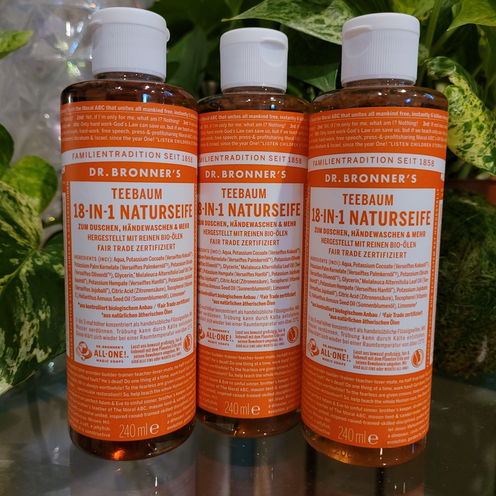 3x Dr. Bronner’s Pure-Castile Liquid Soap Tea Tree 18 in 1 Face Body Hand 8oz