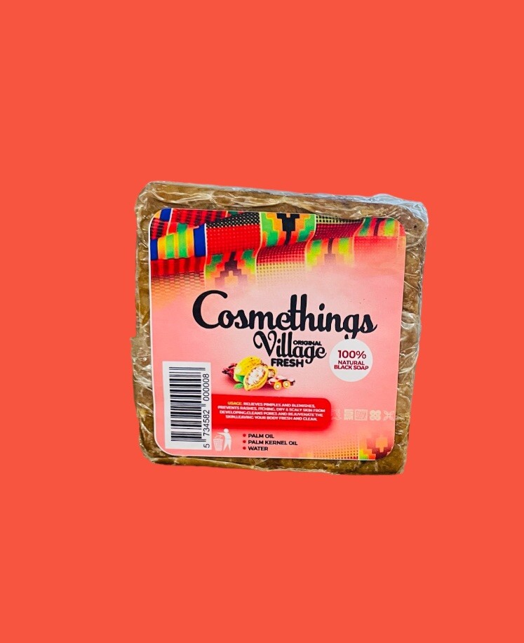 Cosmethings Original Village Fresh Black Soap 1 Pound 3,Oz