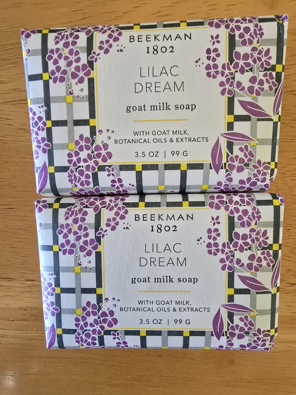 2 BEEKMAN 1802 LILAC DREAM GOAT MILK SOAP 3.5oz Each NEW 4.00 SHIPPING