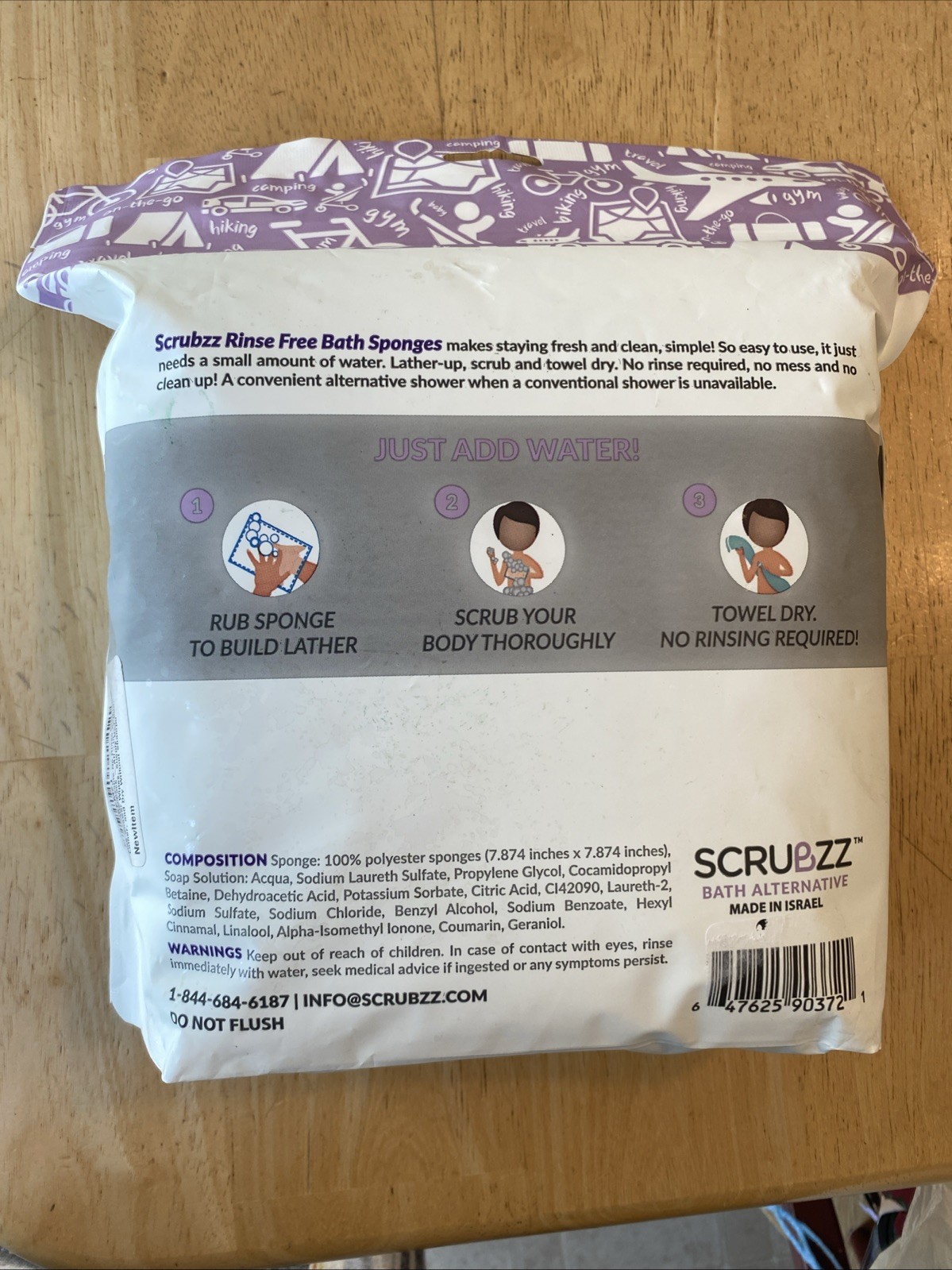 Disposable No Rinse Bathing Wipes – 25 Pack – All-in-1 Single Use Shower Wipe