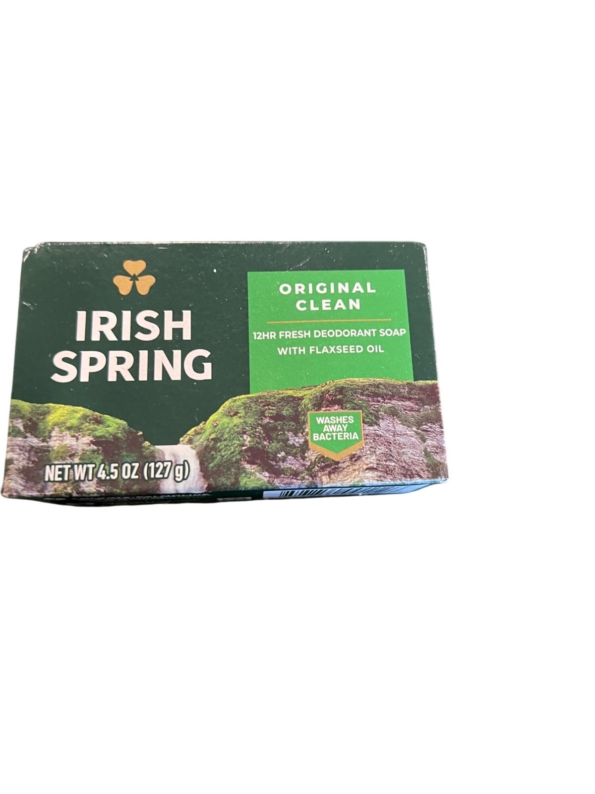 Irish Spring Original Clean Deodorant Soap Bar 4.5 Oz With Flaxseed Oil