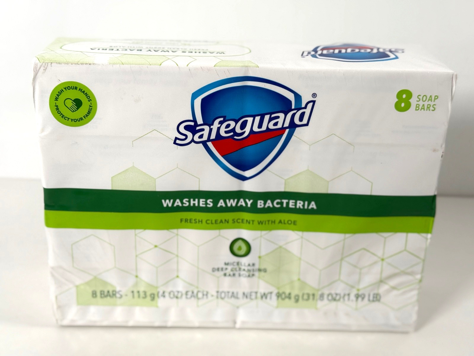 Safeguard Micellar Bar Soap Fresh Clean Scent with Aloe 14 Bars New