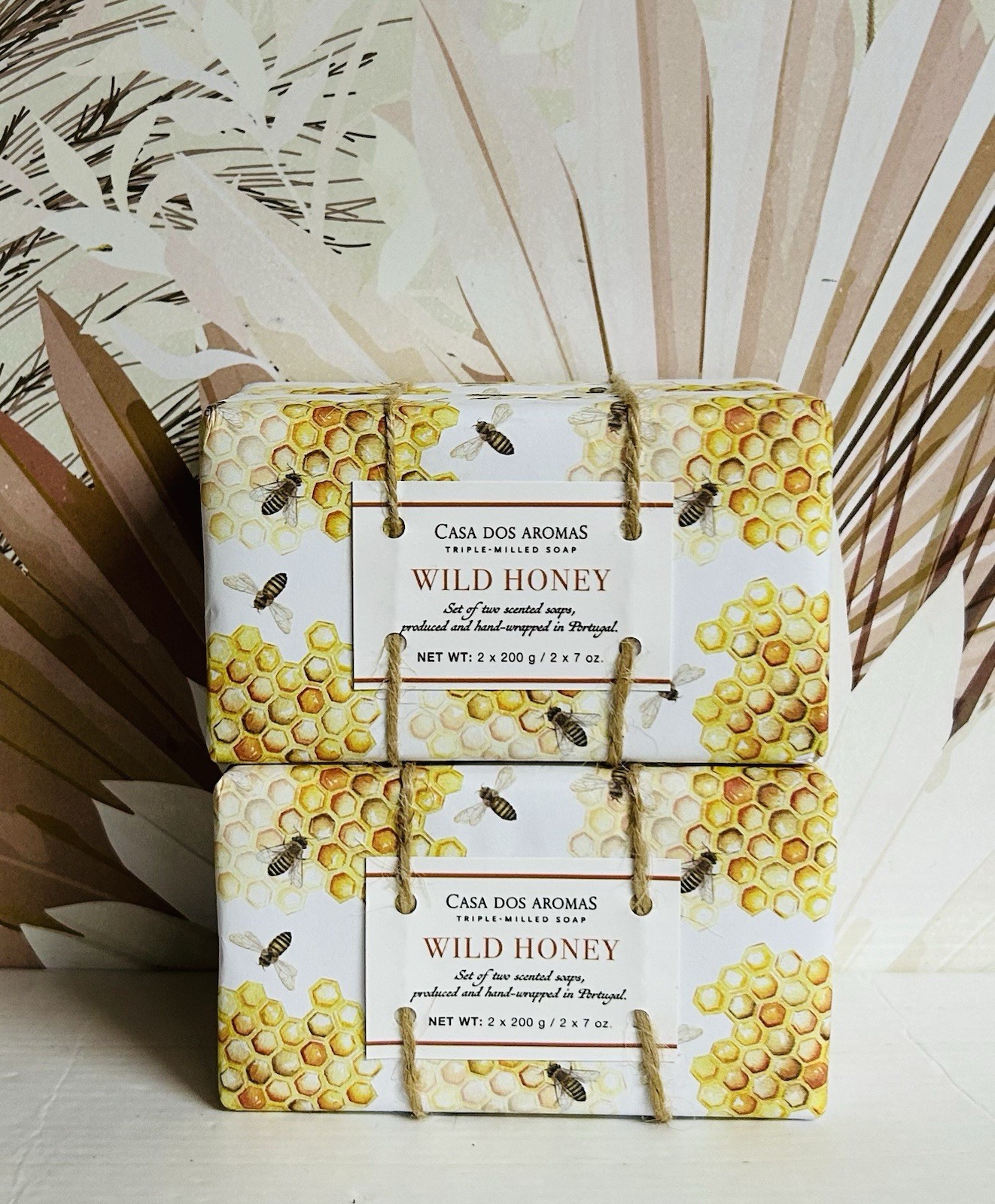 2-Pack Casa Dos Aromas ~ Wild Honey Triple Milled Bar Soap 7 oz Each