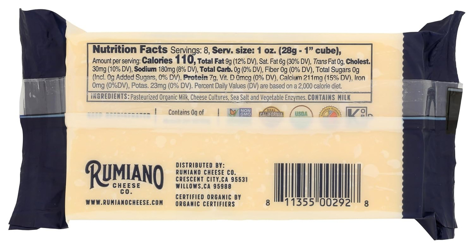 , Havarti Bar Organic, 8 Ounce