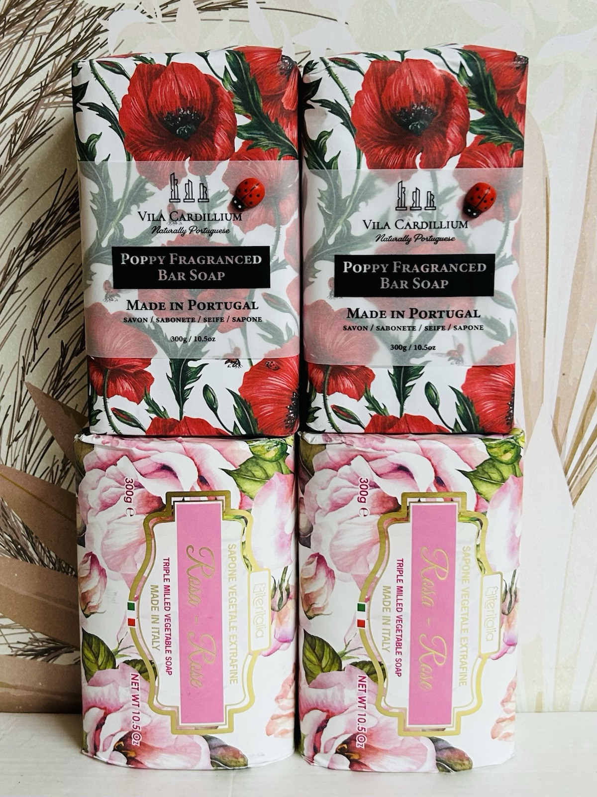 4-Pack Rose & Poppy Fragranced Bar Soap 10.5 oz Each