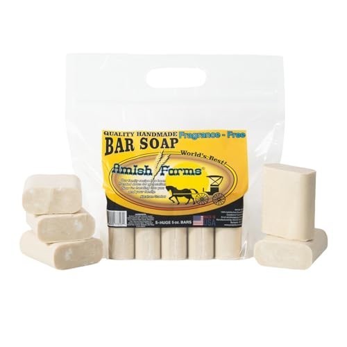 Fragrance-Free Bar Soap with Bentonite Clay – 5 oz (5 Pack) Vegan, Moisturizing