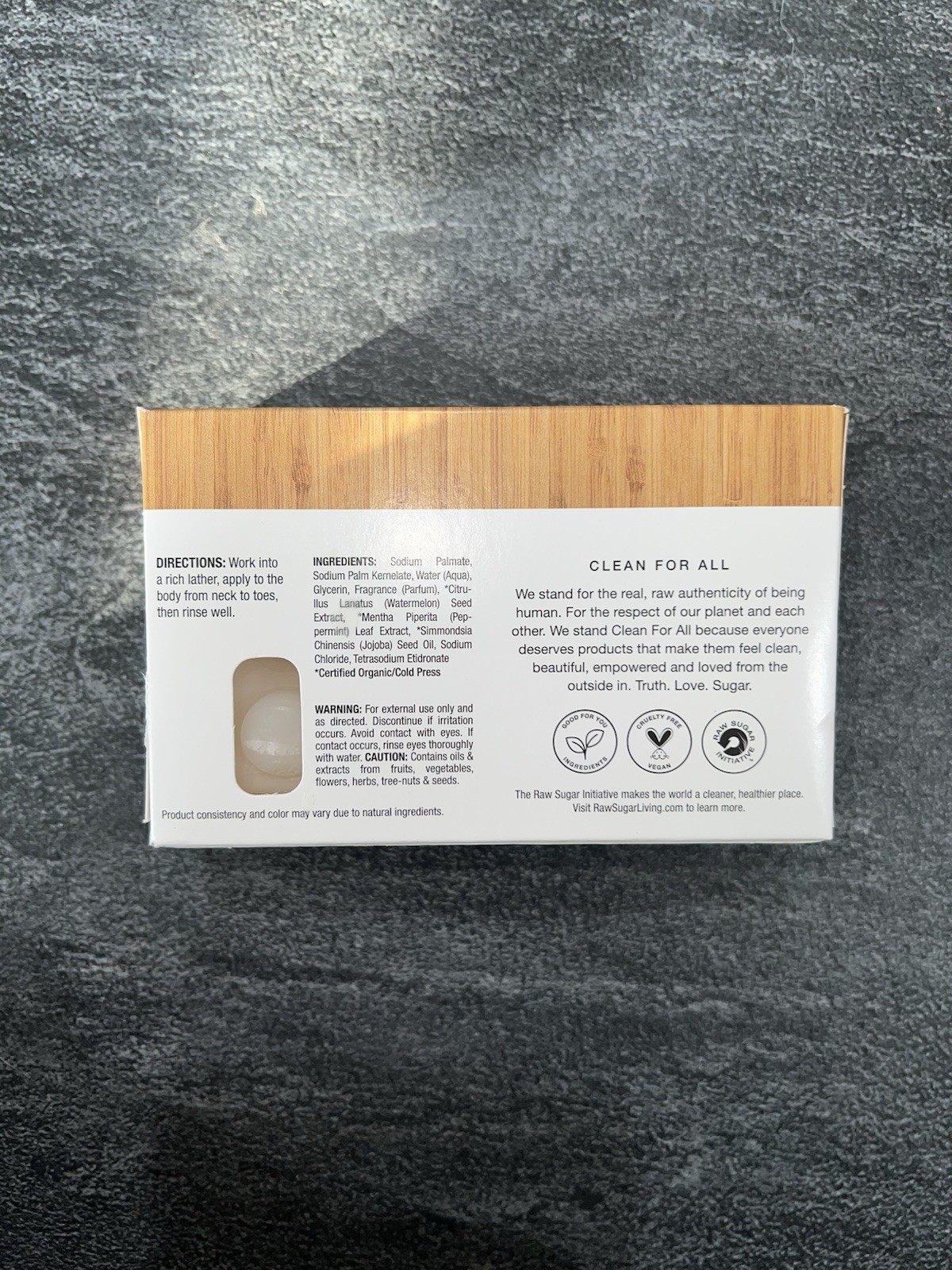 Raw Sugar Eco Body Bar Watermelon + Fresh Mint 5 oz Vegan