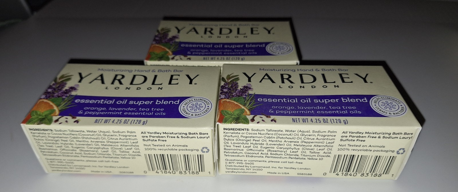 3Xs Yardley London Bath Bars Essential Oil Super Blend