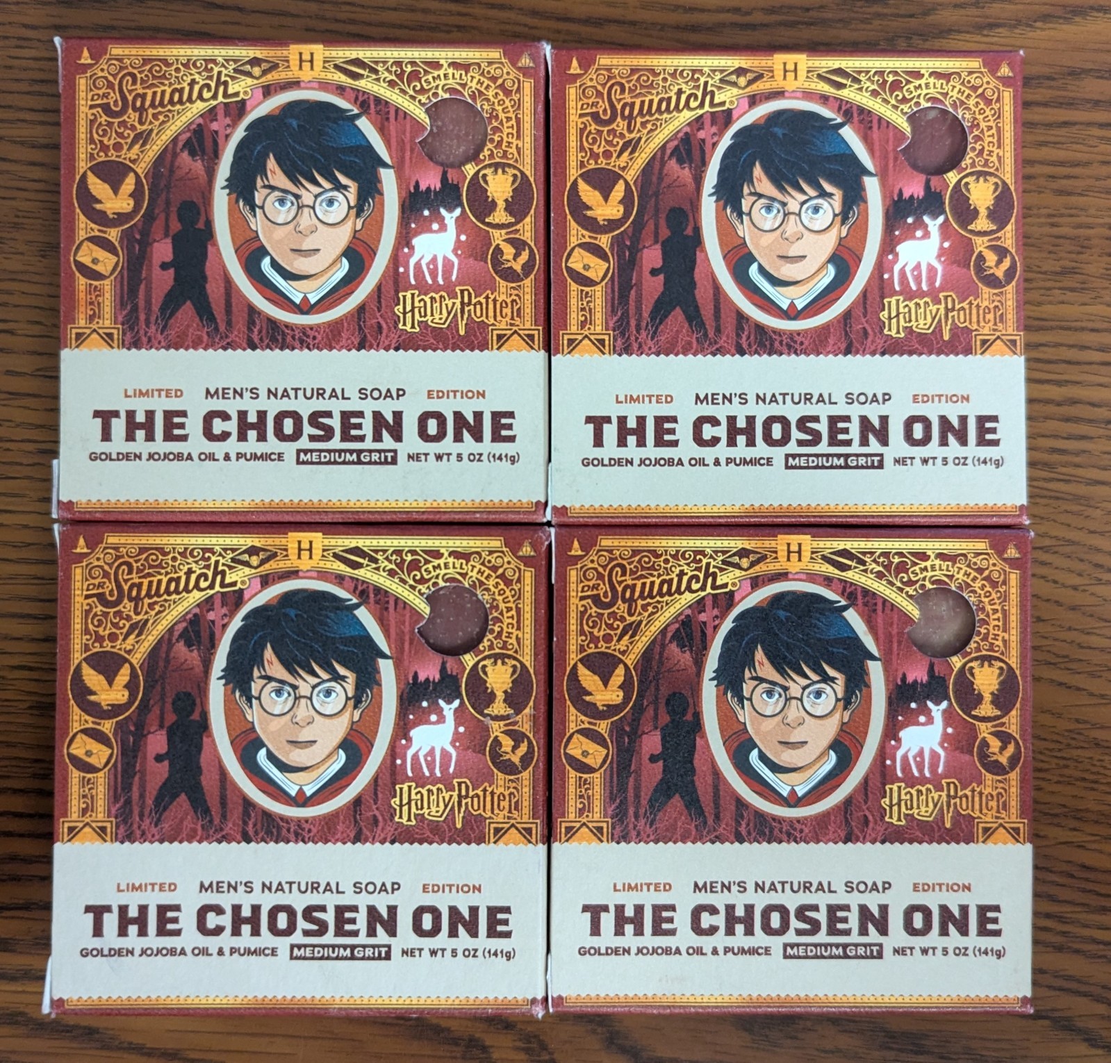 4 DR. SQUATCH LIMITED EDITION HARRY POTTER “THE CHOSEN ONE” MEN’S NATURAL SOAP