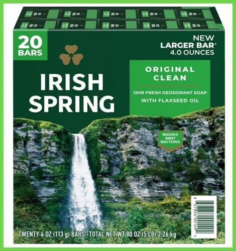 Irish Spring Bar Soap, Original Clean (4 oz., 20 ct.) NO SHIP TO CA