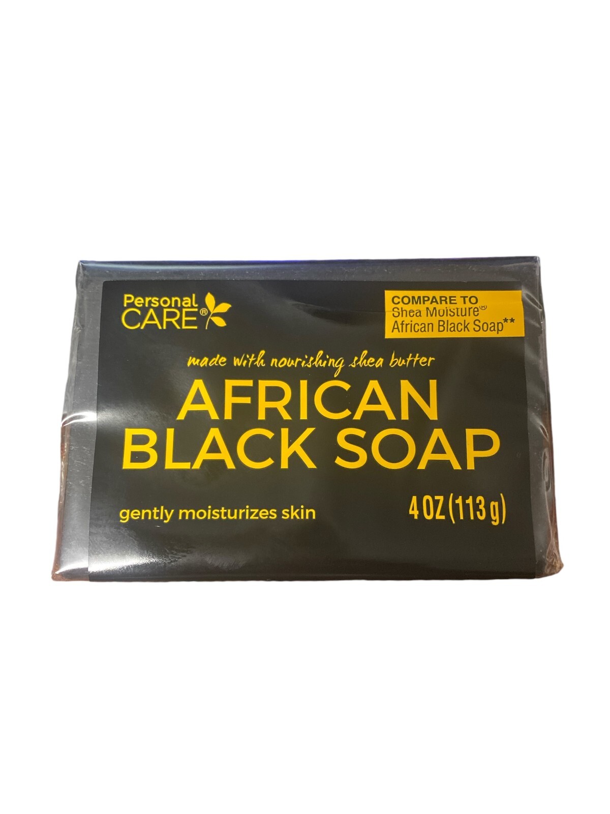 Personal Care African Black Soap with Shea Butter, Pack of 3, 4oz (113g)