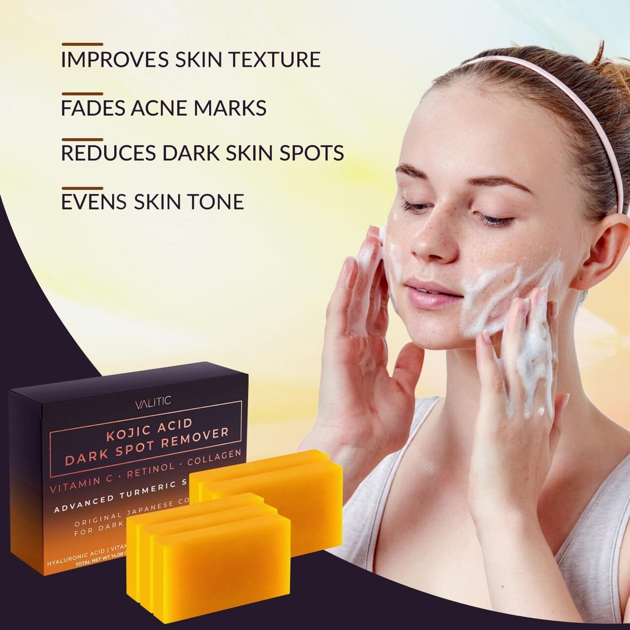 Revitalizing Kojic Acid Soap with Turmeric & Shea Butter – 5 Bars for All Skin