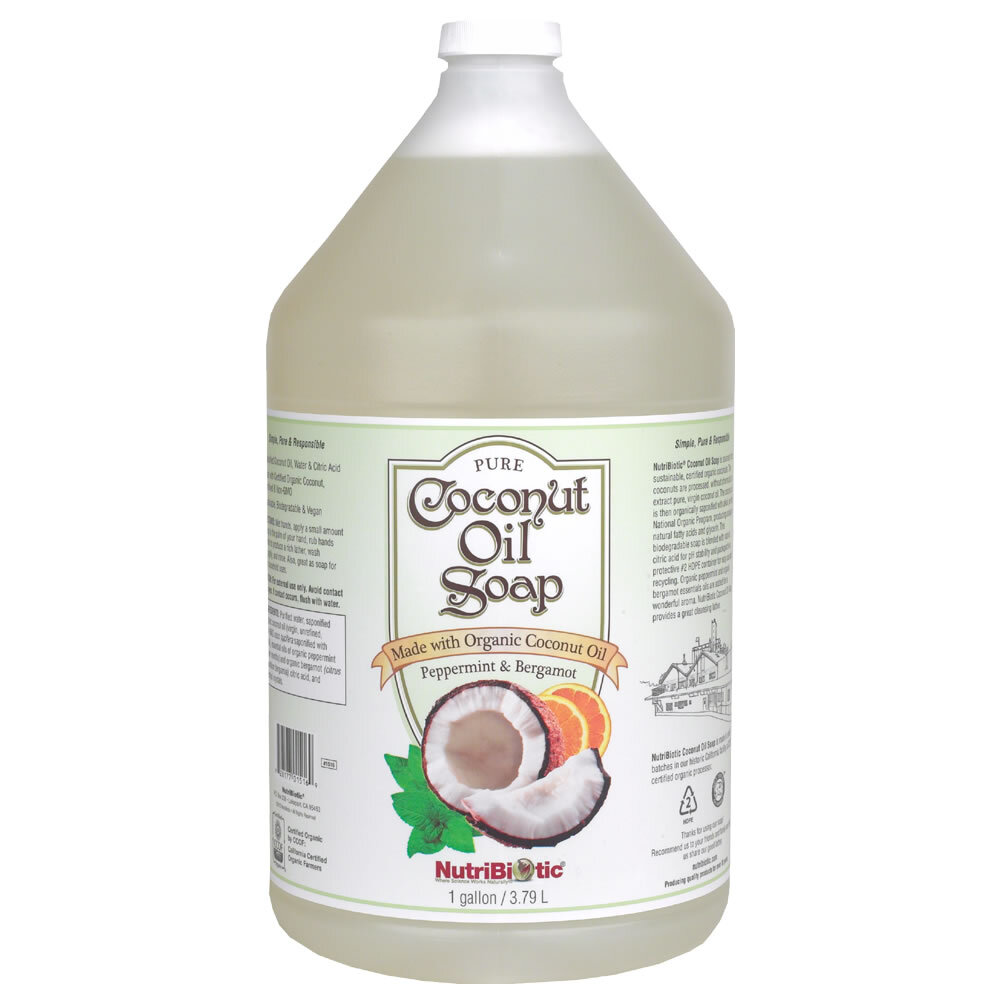 NutriBiotic – Organic Coconut Oil Soap, Peppermint & Bergamot – Free of Sulfates