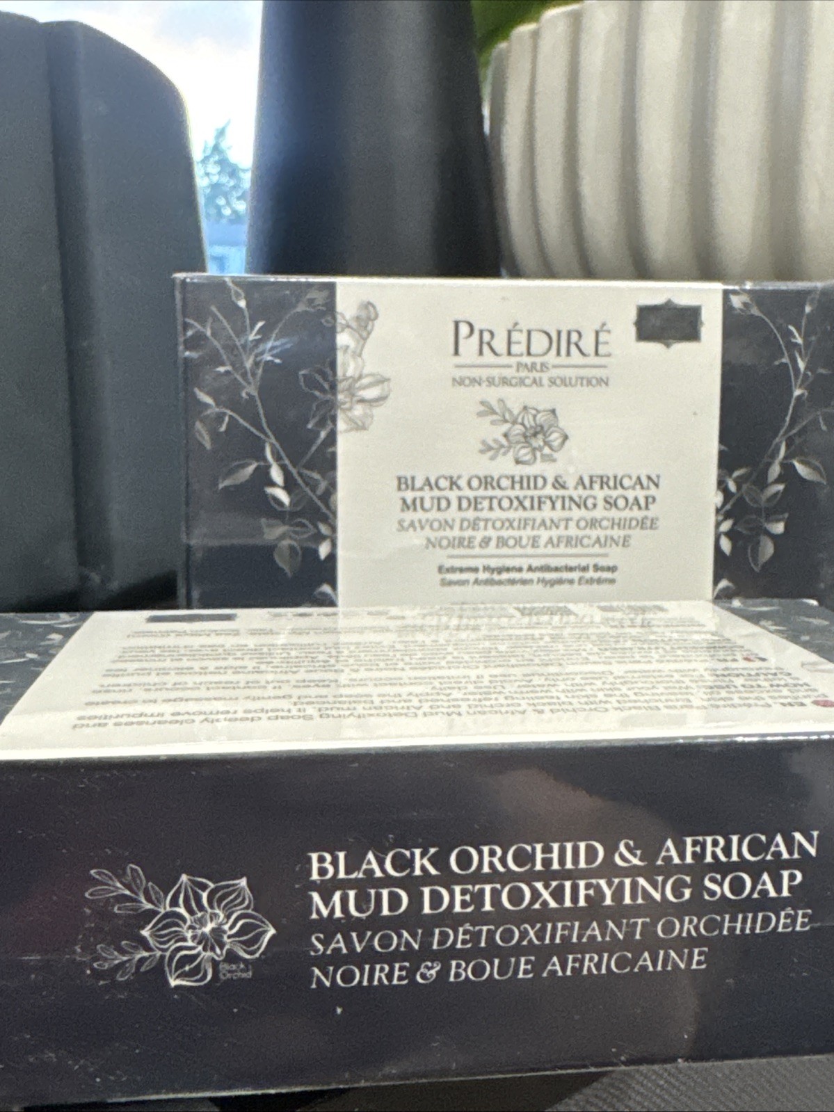 2 Predire Paris Black Orchid Purifying African Mud Soap Antibacterial Bar Soap