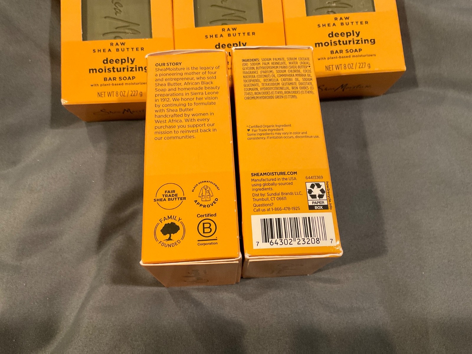 5 Brand New Shea Moisture Raw Shea Butter Deeply Moisturizing Bar Soap 8 Oz