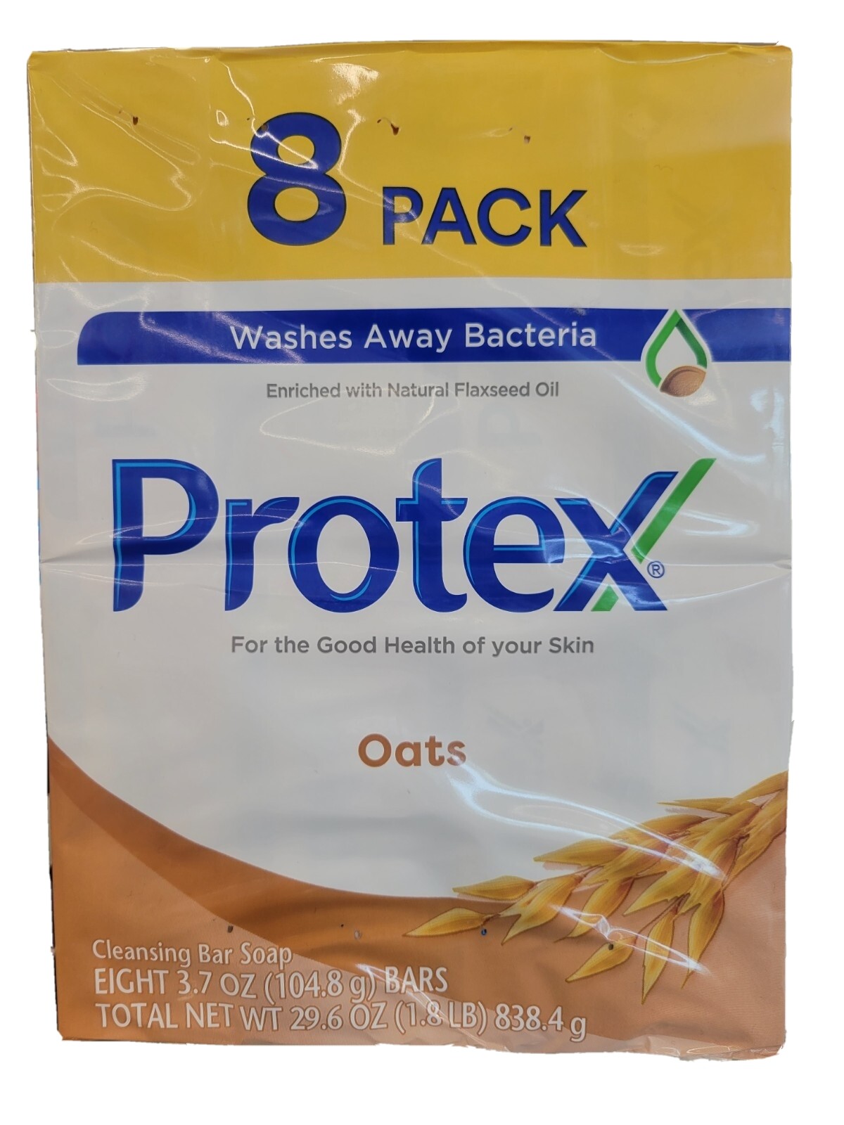 (8 Bars 3.7 oz.) PROTEX OATS ANTIBACTERIAL SOAP BAR JABON PROTEX AVENA Family PK