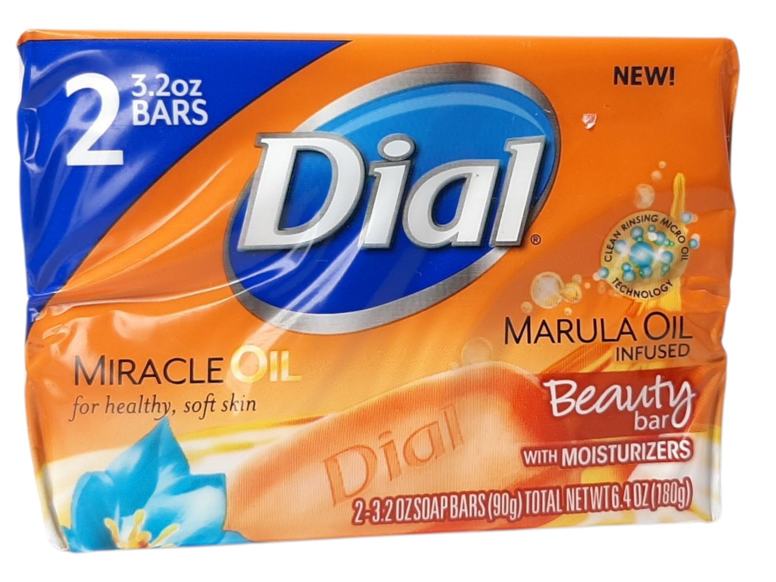Dial Marula Oil Gentle Cleansing Skin Care Bar Rare 3.2 oz Ea 2 Pack New Retired