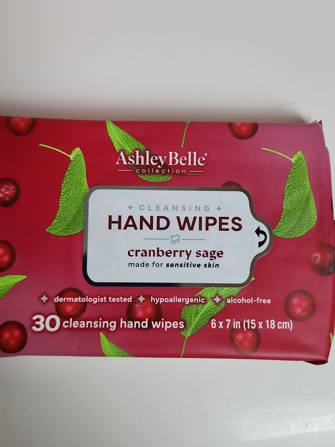 Ashley Belle Hand Wipes Cranberry Sage 60 Total Lot Of 2 New