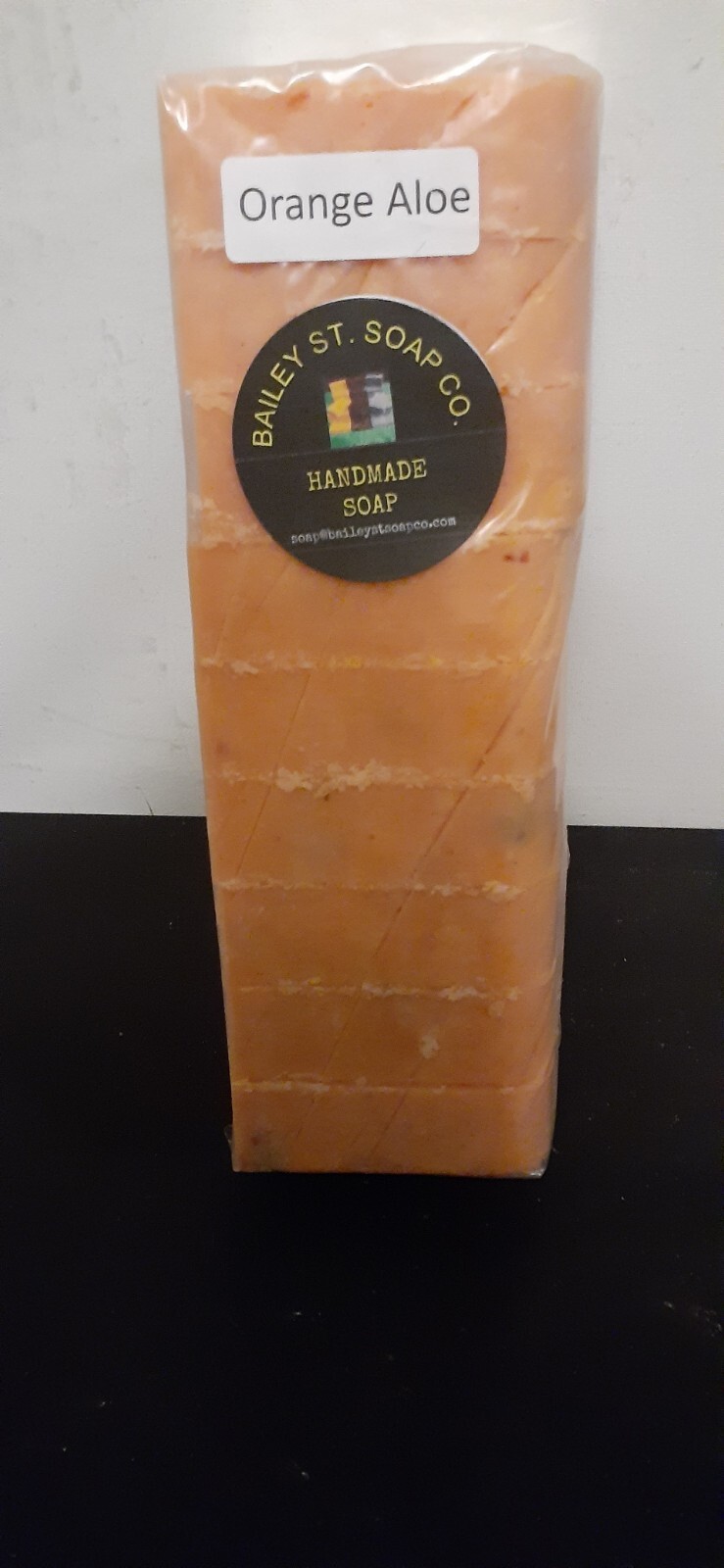 Orange Aloe Cold Processed handmade soap loaf, 9 precut bars