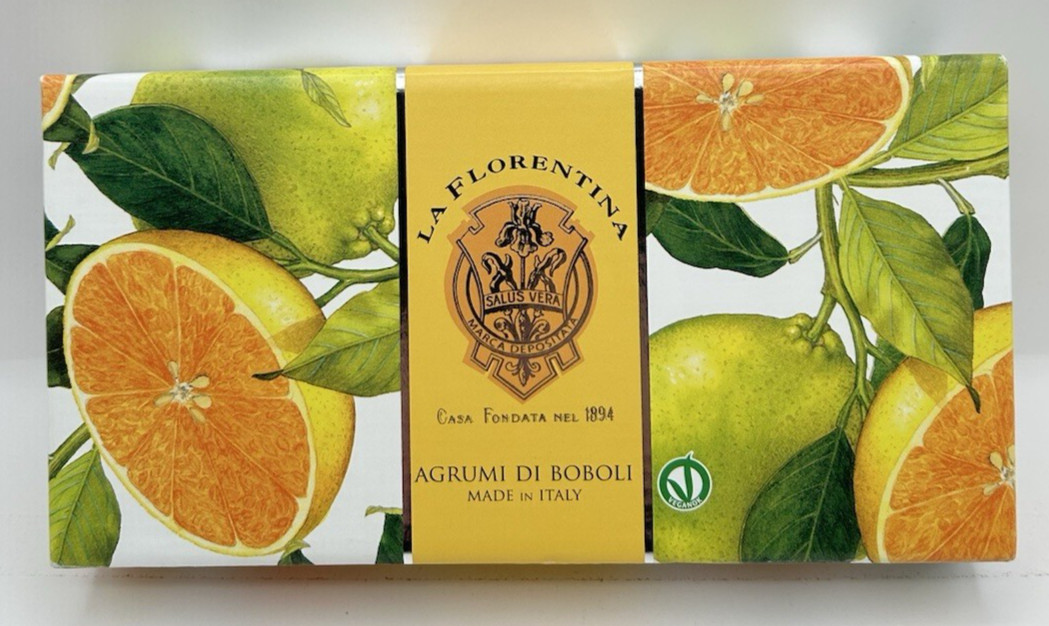 3 Pack La Florentina Luxury Bar Soap Set Agrumi Di Boboli Citrus Made in Italy
