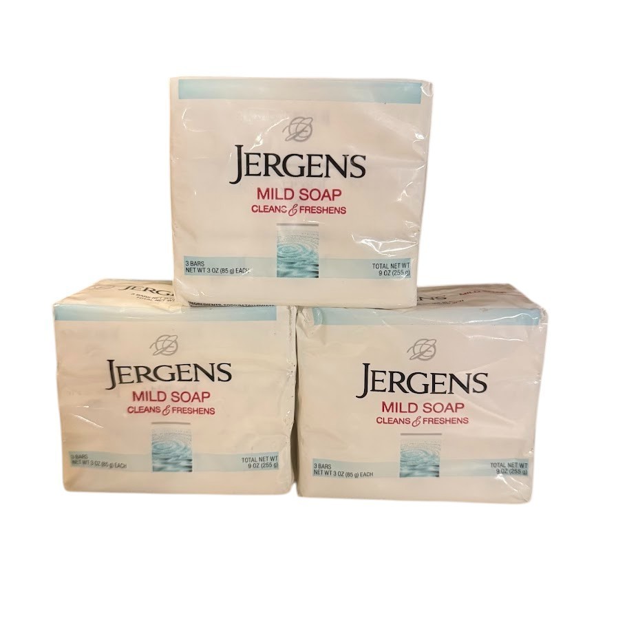 Jergens Mild Bar Soap 3 Bars 3 Oz (9 Bars Total) ORIGINAL Discontinued Formula