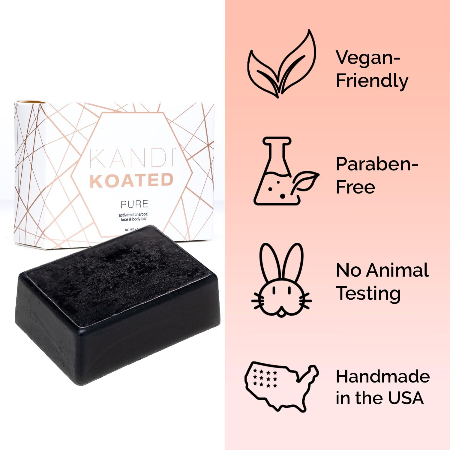 Kandi Koated PURE Face & Body Cleansing Bar Burruss – Neem & Moringa Oils, Se…