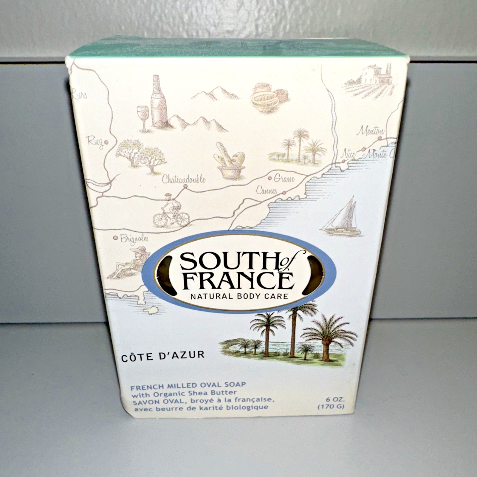 SOUTH OF FRANCE Cote D’Azur French Milled Oval Bar Soap 6 oz