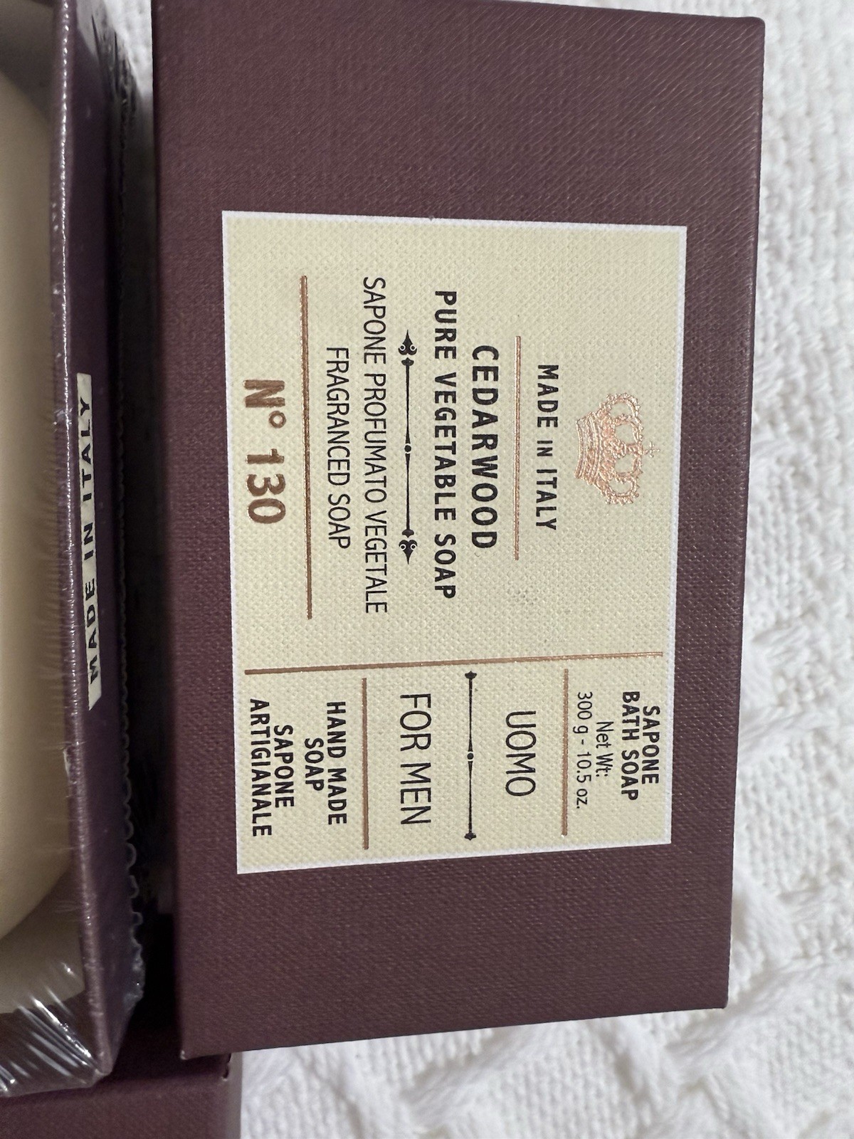 2 pcs SAPONERIE MARIO FISSI SRL 10.5 OZ CEDARWOOD Men Bar Soap GIFTBOX Italy