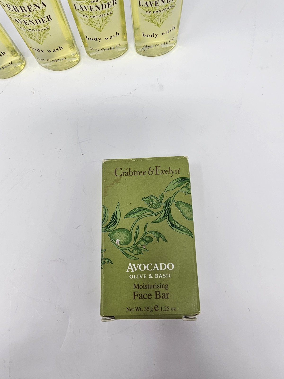 CRABTREE EVELYN Travel Face Body Bar Soaps & 4 Verbena Lavender Body Wash Lot