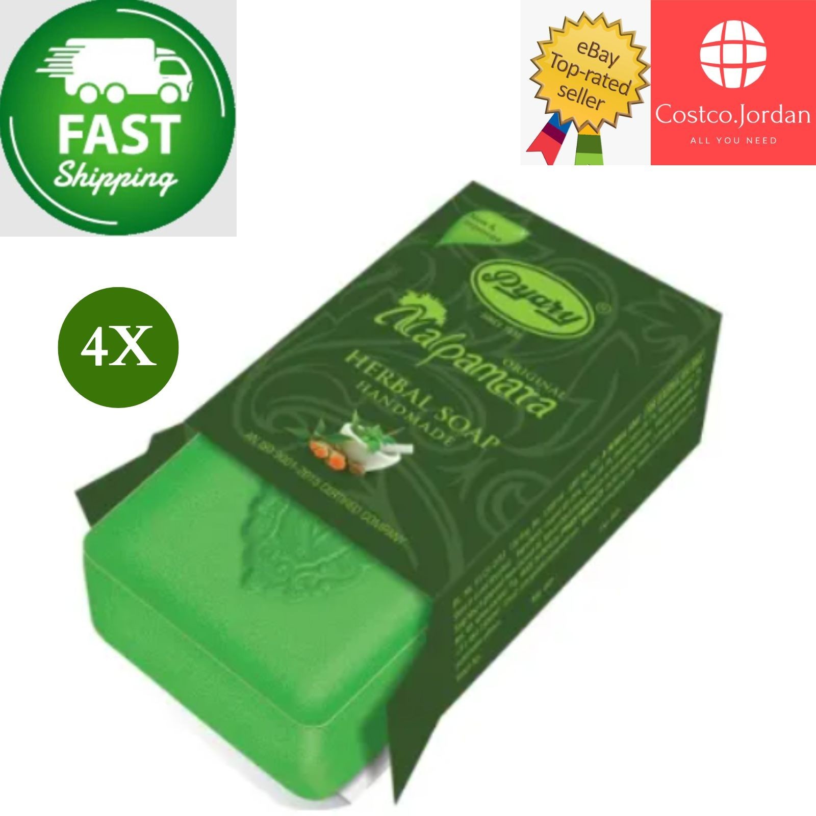 4 X Indian Pyary Nalpamara Original Herbal Soap – 75g Hand Made ⭐FAST SHIPPING⭐