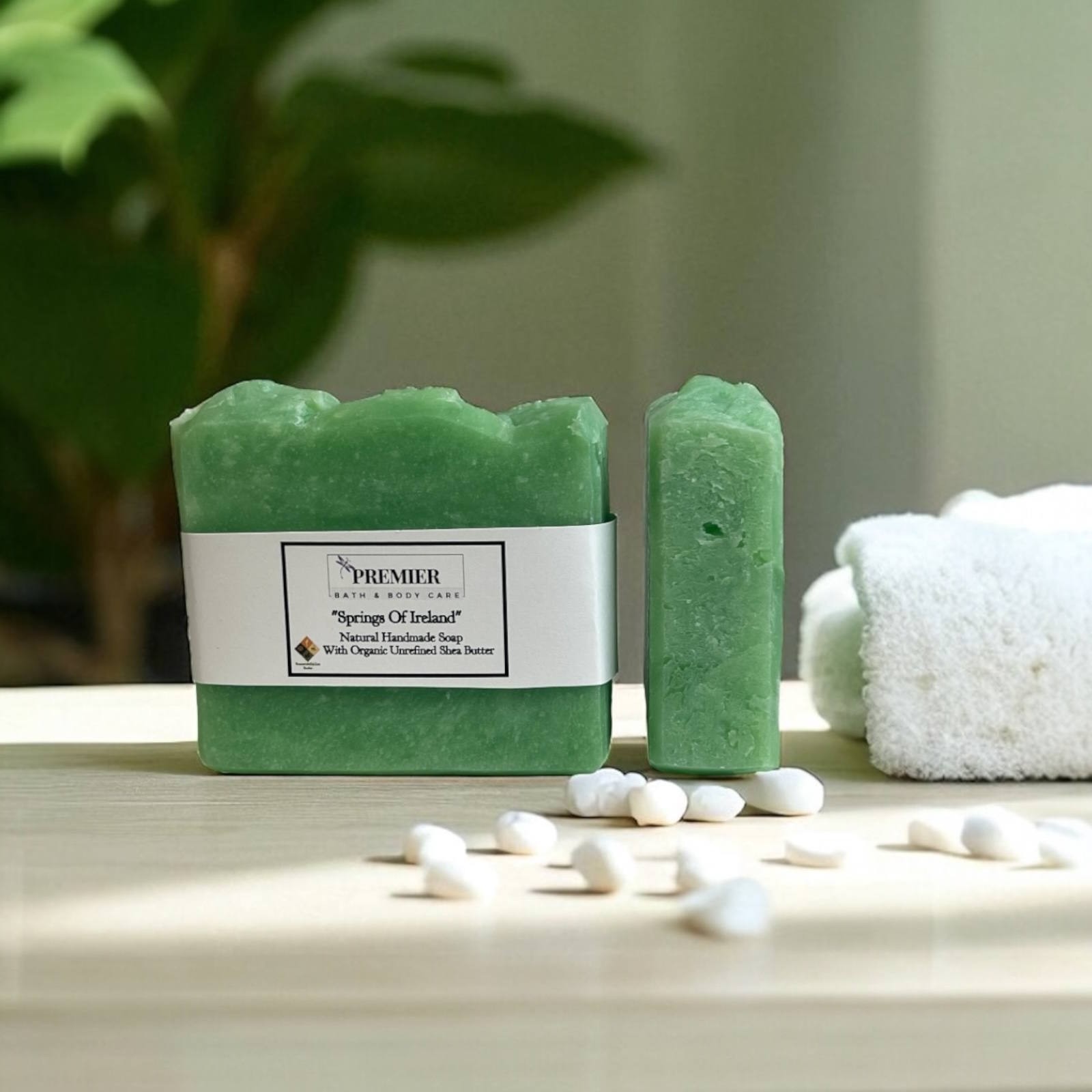 Natural Handmade Springs of Ireland Vegan Soap Bar with Organic Shea Butter
