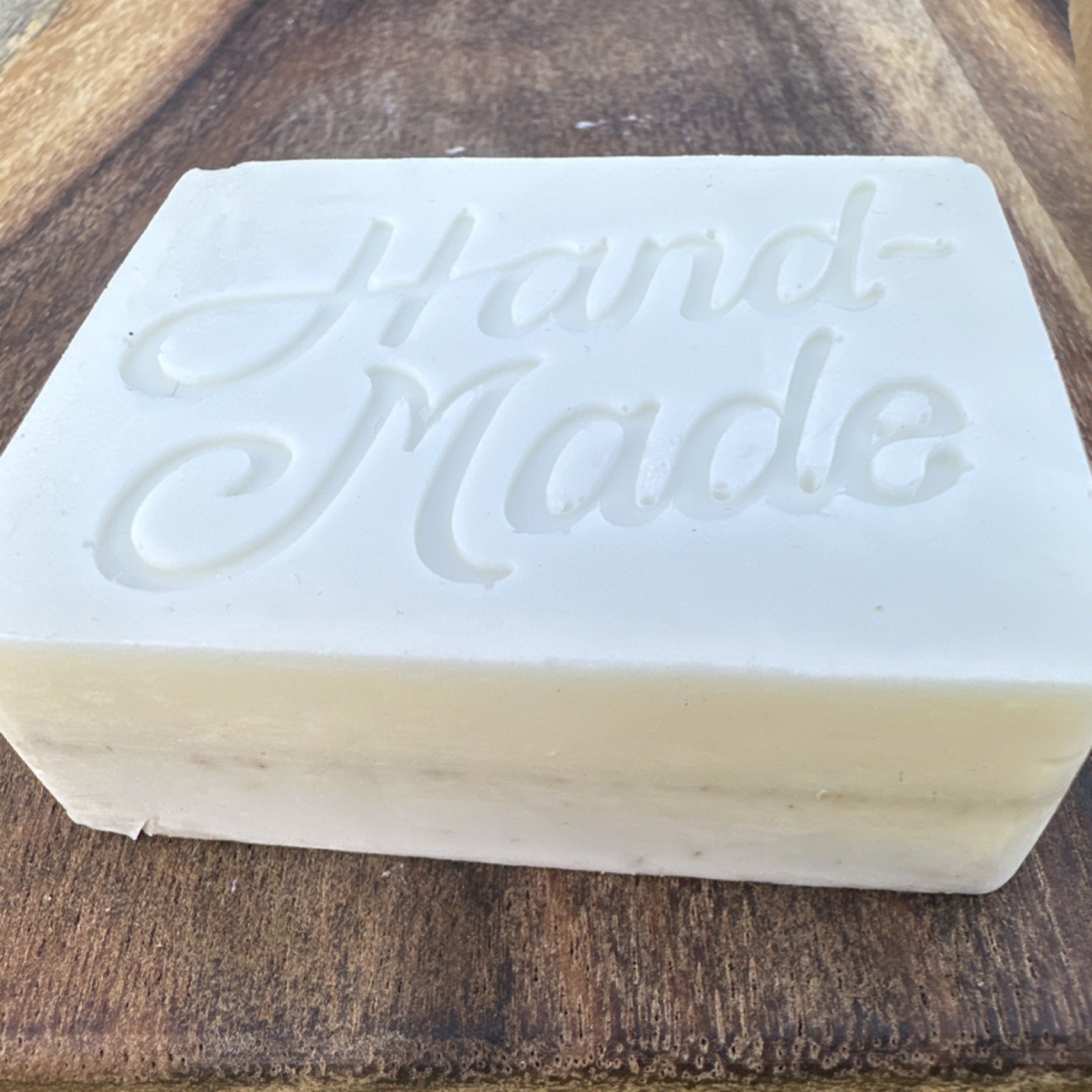 Homemade Handmade White Rectangular Solid TALLOW soap bar