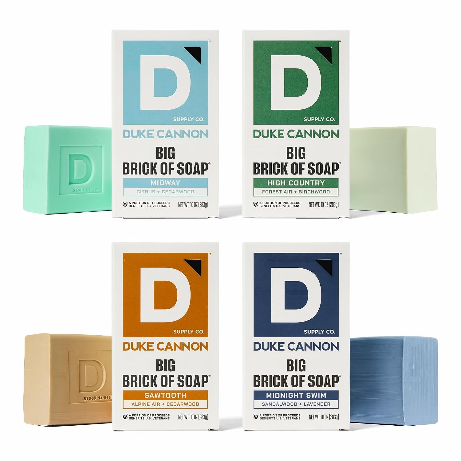 Big Brick Bar Soap for Men – Variety Pack, 4 Scents
