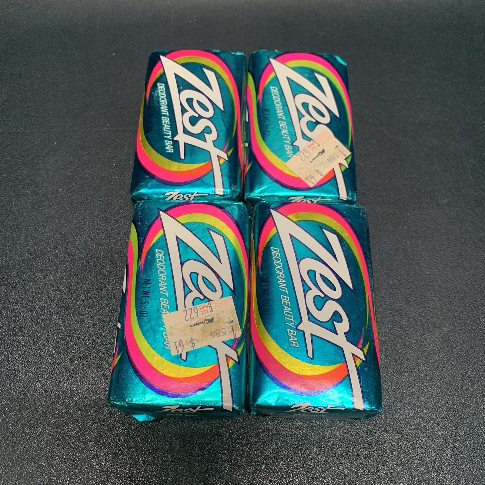 Vintage Zest Deodorant Beauty Bar 5.5 Oz Bath Size 4 Bars 1980s.