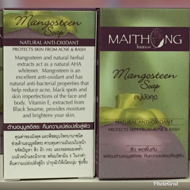 Maithong Mangosteen Soap Natural Anti-Oxidant Protects Skin